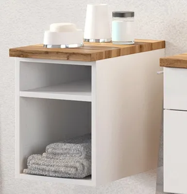 Produktbild von Regal Wandregal Badregal Hängeregal Badezimmerregal Holzregal Badmöbel "Davos I" Weiß