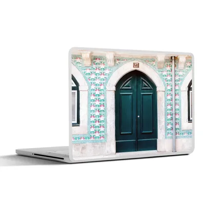 Produktbild von MuchoWow® Laptop Aufkleber Sticker Cover Tür - Holz - Grün - Haus 32.5x23.5 cm - Sticker für Laptop - Selbstklebend