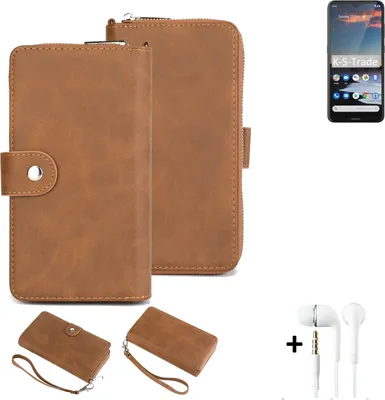 Produktbild von K-S-Trade 2in1 Handyhülle kompatibel mit Nokia 5.3 + Kopfhörer Schutzhülle & Portemonnee Schutzhülle Tasche Handytasche Case Etui Geldbörse
