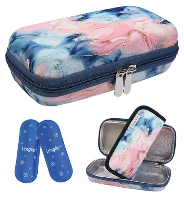 Insulin-Kühltasche mit 2 Kühlakkus, 8,6 x 3,9 x 2,7 Zoll