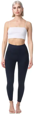 Produktbild von Leggings mit Taschen für Damen, Lange Sport Leggings, High Waist, Yoga Hose in vielen Farben, Laufhose mit hohem Komfort Navy, Größe S/M