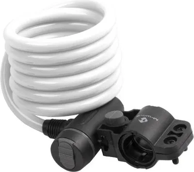 Produktbild von M-Wave SpiralMasterLock Kabelschloss CLIP-ON-Halter L 180cm Ø 10mm weiß