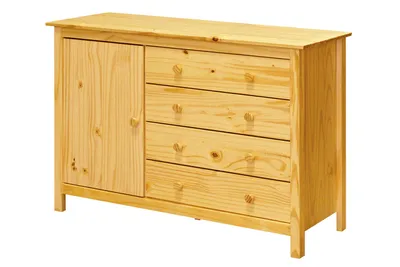 Produktbild von SIT Möbel Kommode | 1 Tür, 4 Schubladen | Kiefer massiv | Natur, lackiert | B 120 x T 40 x H 80 cm | 19001-10 | Serie KOMMODE
