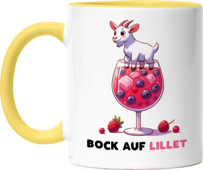 Produktbild von Bock auf Lillet Glas Lillet Ziegenbock Tasse Gelb - Lustiges Büro Geschenk