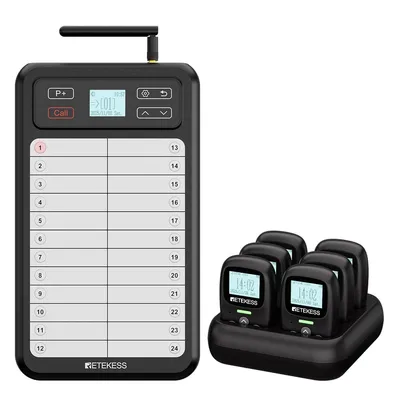 Produktbild von Retekess TD037 Restaurant Pager System, Küchenrufsystem, 800m Reichweite, 48 Stunden Dauerbetrieb, Schutzart IP54, 7 Alarmmodi, für Sternerestaurants