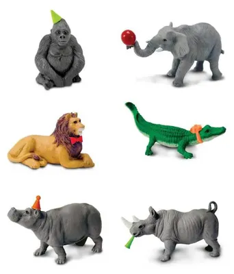 Immagine prodotto di Safari Ltd 101082, Animali da festa (6 minifigure) Serie a tema