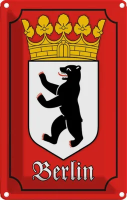 Obrázek produktu pro vianmo Kovový nápis 12x18 cm Berlin Wappen Bundesland