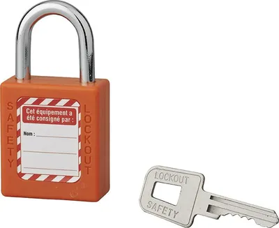Image de Cadenas de consignation 40mm, anse acier 25mm, Orange - Thirard
