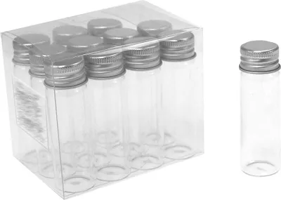Produktbild von 12 x Glas Flasche Schraubdeckel mini H7cm Ø2,2cm Giveaway Deko Fläschchen