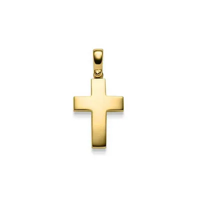 Produktbild von Anhänger Kreuz massiv Gold - 585 14 Karat Gelbgold