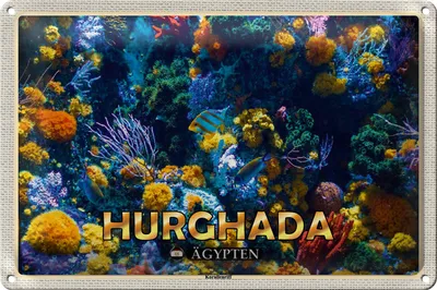 Produktbild von Blechschild Reise 30x20cm Hurghada Ägypten Korallenriff Fische