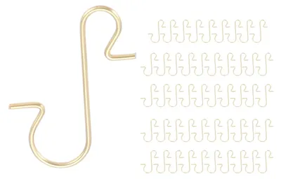 Weihnachtsdeko-Haken, S-förmig, Metall, gold, 120 Stück