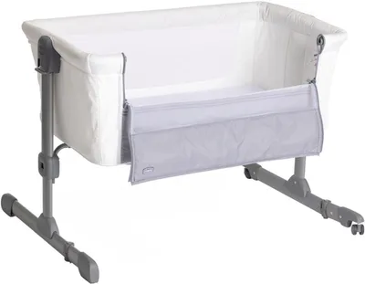 Produktbild von Chicco Next2Me Essential Cloud Reflux Beistellbett Weiß – Co-Sleeper ab Geburt bis 6 Monate (9 kg), 6 Höhen, 2 Netzfenster, Rollen mit Bremsen, inkl. Tasche
