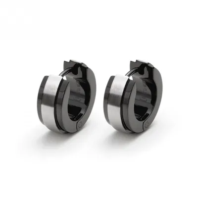 Produktbild von Monomania Edelstahl Creolen durchm. 12mm Schwarz PVD-beschichtet - Model 30275