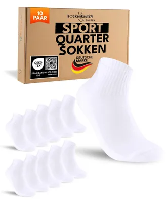 Produktbild von 10 Paar Sportsocken für Damen und Herren – Atmungsaktive Baumwolle für Tennis und Laufen