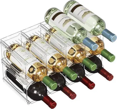 Produktbild von Famanu Flaschenregal Stapelbar für 12 Flaschen – Kunststoff, 2 Etagen