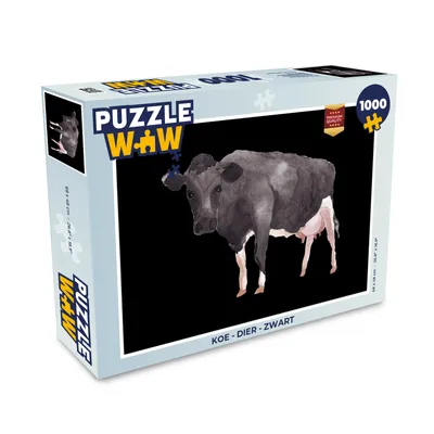 Obrázek produktu pro MuchoWow MuchoWow® Puzzle 1000 ks Kráva - Zvíře - černá