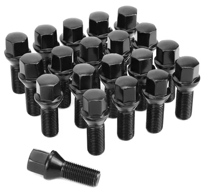 Produktbild von Set mit 20 Radbolzen M14 x 1,5 – Schwarz, passend für Audi und Peugeot