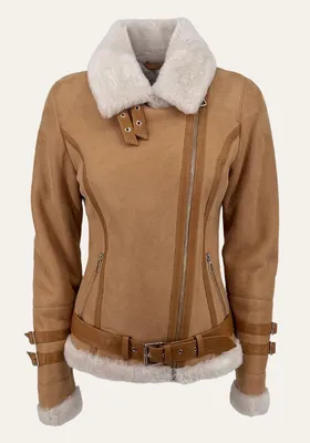 Produktbild von Lammfelljacke Melli Beese Beige - Größe: M