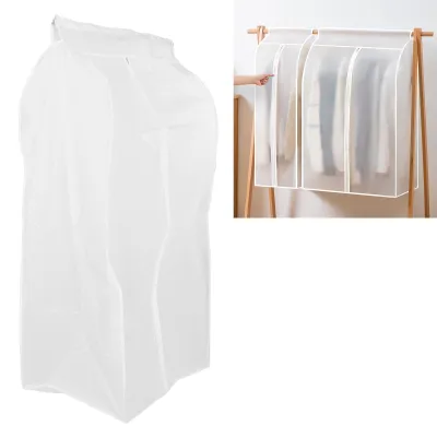 Image de Sacs de rangement pour vêtements semi-transparents en PEVA – Rangement suspendu pour vêtements / Housse pour costumes avec fermeture éclair, idéale pour les armoires