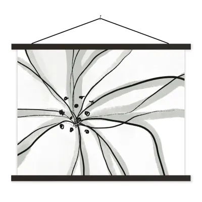Produktbild von MuchoWow® Textilposter Blumen - Abstrakt - Design 150x113 cm mit schwarzem Rahmen - Wohnzimmer