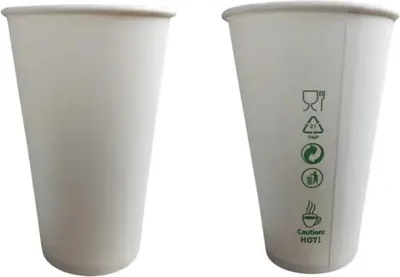 Produktbild von Dispersionsbecher aus weißem Papier, 420 ml, Durchmesser 90 mm, 50 Stück.