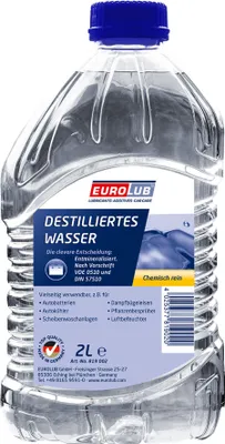 Produktbild von EUROLUB Destilliertes Wasser Destilliertes Wasser, Demineralisiertes Wasser 2L 819002