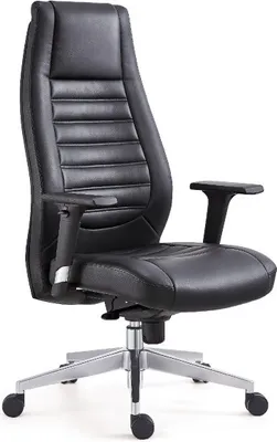 Zdjęcie produktu dla Krzesło biurowe Casa Dolce AYA, 64x66x116-125 cm, skóra, regulowana wysokość, czarne, z podłokietnikami