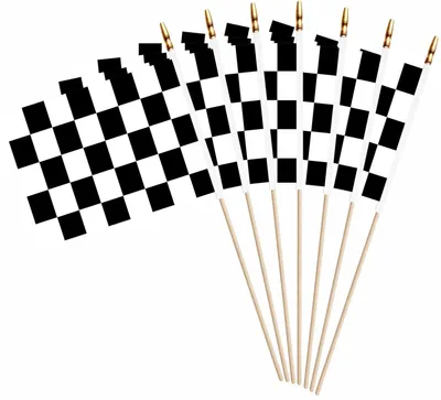 Productafbeelding van Mini Race Vlaggen - Autovlaggen Race Vlaggen - Feestdecoratie - Zwart Wit Geblokt - 20 stuks - Zwart Wit