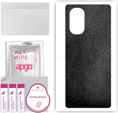 Produktbild von apgo Rückseite Schutzfolie, Skin, kompatibel mit Tecno Camon 18P, Hinten Displayschutzfolie aus Vinylfolie, kratzfest, einfache Montage - Schwarzes Leder