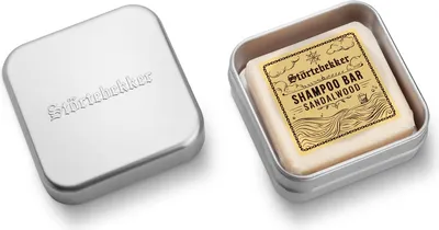 Produktbild von Störtebekker® Premium Festes Shampoo & Seifendose Set - Sandelholz - Vegane, Handgefertigte Seife für reichhaltige Pflege