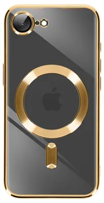 Produktbild von Avizar, MagSafe Silikonhülle mit Chromrahmen für Apple iPhone 17e, Gold