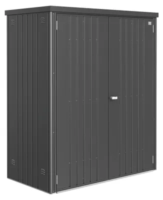 Produktbild von Biohort Equipment Locker, Metallschuppen, Doppel, Schmetterlings-Dach, Dunkelgrau Metallic, Stahl, Dunkelgrau Metallic