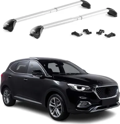 Image de Barres de toit transversales pour MG HS 2018-2025 Aluminium Gris Argenté 2x