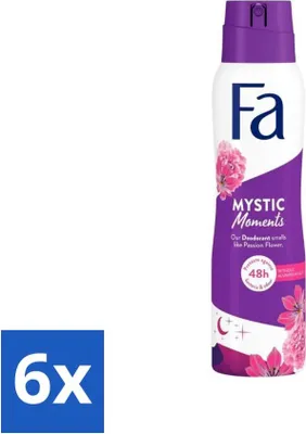 Produktbild von Fa - Deodorant Spray - Mystic Moments - Passionsblumenduft - 48 Stunden Schutz - 150 ml - Vorteilspack - 6 Stücke