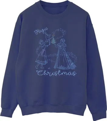 Produktbild von Disney - "Frozen Magic Christmas" Sweatshirt für Damen BI19137 (L) (Marineblau)