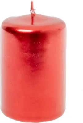 Image de Bougie votive décorative rouge métallique 6 cm