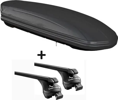 Produktbild von Dachbox schwarz matt VDP-MAA 460M Auto Dachkoffer 460 Liter abschließbar + Relingträger Dachgepäckträger aufliegende Reling im Set kompatibel mit Opel Zafira III Tourer ab 2011