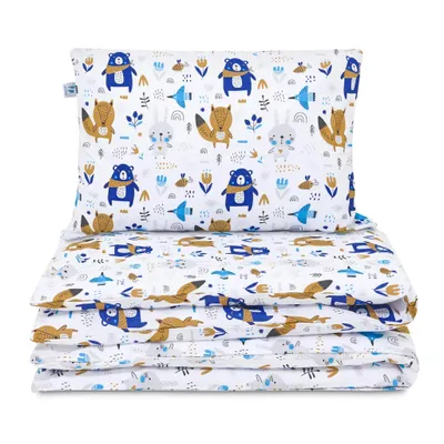 Produktbild von Pepi Bettwäsche-Set für den Kindergarten mit Baumwollbeutel – Bettdecke 100 × 135 cm und Kissen 40 × 50 cm mit Füllung – 100 % Baumwolle