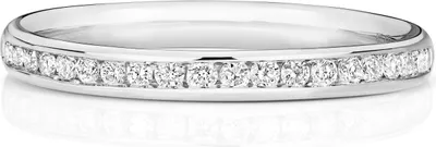 Produktbild von 9 Karat (375) Weißgold Halb Eternity Diamant Trauring/Ehering/Hochzeitsring Brillant-Schliff 0.22 Karat GH - SI3-I1, 55 (17.5); TRS187929KWRSO