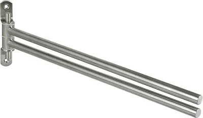 Immagine prodotto di Technik-Team Portasciugamani a 2 bracci girevoli Bulon - Portasciugamani a parete - Portasciugamani, acciaio inox spazzolato