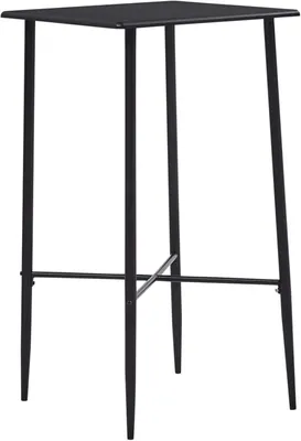 Produktbild von Schwarzer MDF-Stehtisch mit Stahlbeinen, 60x60x111cm – Bistrotisch für kleine Wohnungen und Restaurants als Bar-Thekenmöbel