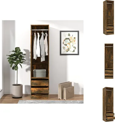 Produktbild von vidaXL Kleiderschrank mit Schubladen Räuchereiche 50x50x200 cm -  Kleiderschränke