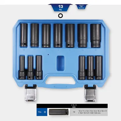 Produktbild von Brilliant Tools BT022625, Steckschlüssel-Satz, 1/2", 13 Kopf/Köpfe