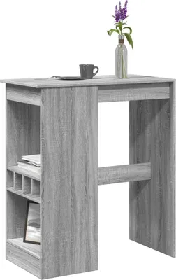 Produktbild von "2026 Promotion" Bartisch mit Regal Grau Sonoma 90x47,5x103,5 cm Holzwerkstoff - Esstische CC31394