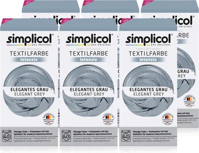 Produktbild von Simplicol Textilfarbe intensiv Elegantes-Grau - Einfaches Färben (6er Pack)