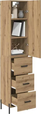 Produktbild von vidaXL Highboard Artisan-Eiche 34,5 x 34 x 180 cm Holzwerkstoff