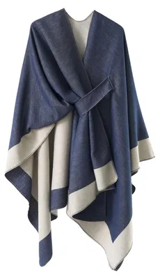 Produktbild von Eleganter Strick-Poncho mit Kreuzfront für den Winter