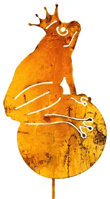 Frosch-Figur aus Cortenstahl, 100 cm, Rost-Optik, Gartendeko