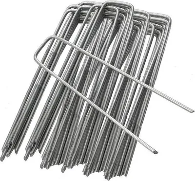 Obrázek produktu pro Zahradní kolíky ve tvaru písmene U, 150 mm, pozinkované, ideální na trávník